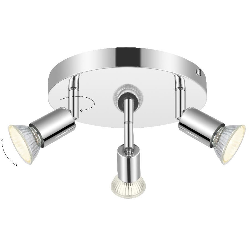 Plafoniera SASHA, GU10, 7W, 3 becuri, argintiu