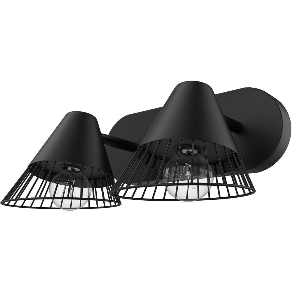 Spot dublu Tsolma GoodHome, E14, LED compatibil, 10 Wl, corp metalic, negru