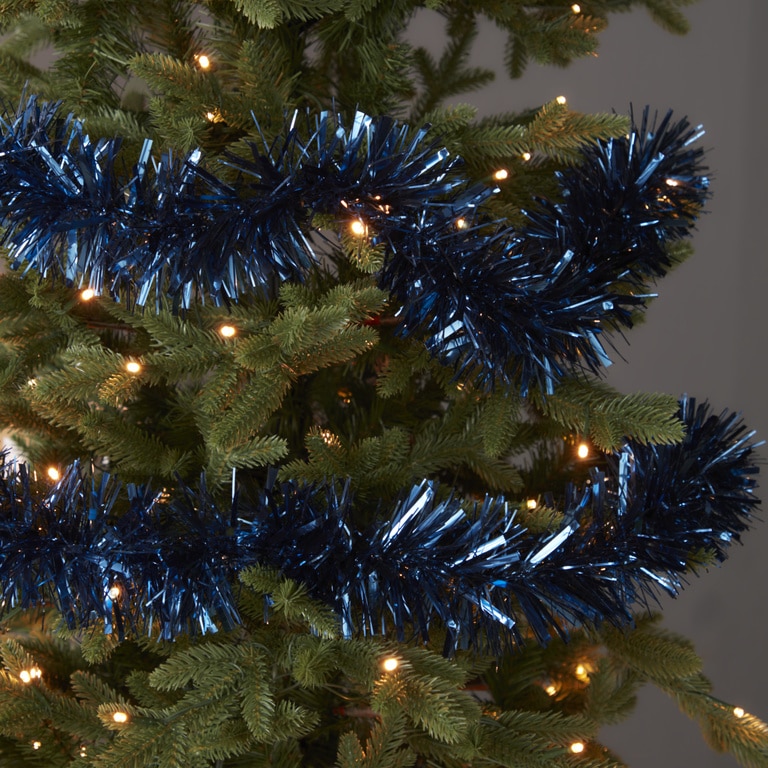 Beteala pentru brad Craciun, 2 m, finisaj lucios, PVC, albastru