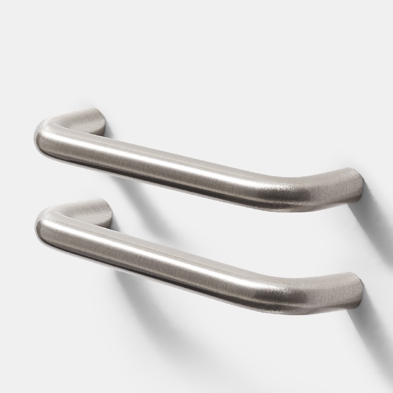 Set manere GOODHOME Gen, otel, 10.6 cm, argintiu, 2 bucati