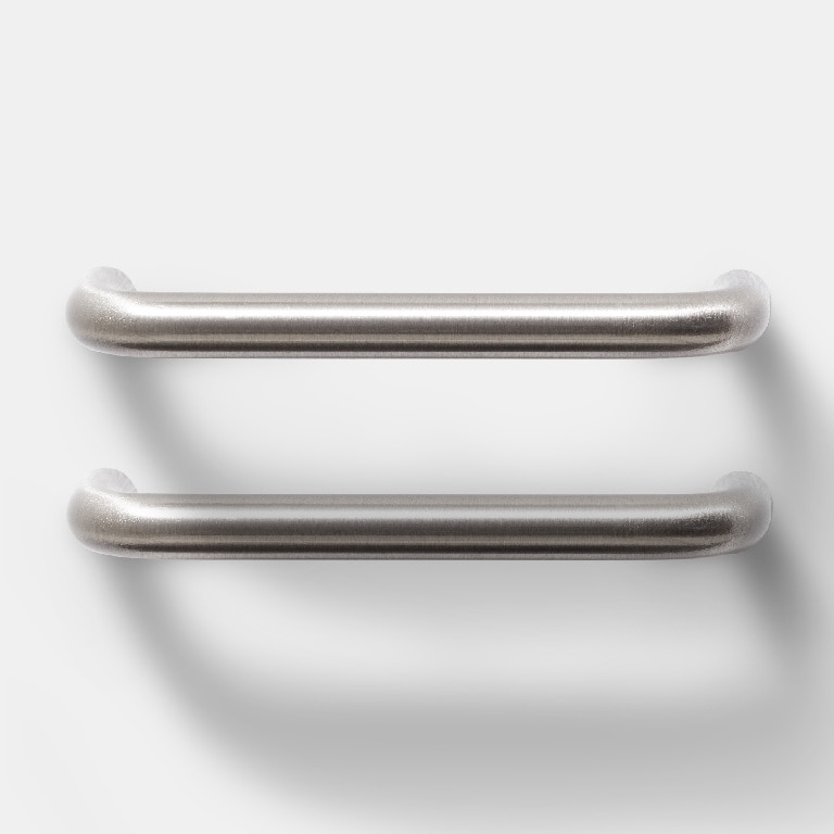 Set manere GOODHOME Gen, otel, 10.6 cm, argintiu, 2 bucati