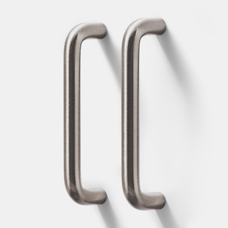 Set manere GOODHOME Gen, otel, 10.6 cm, argintiu, 2 bucati