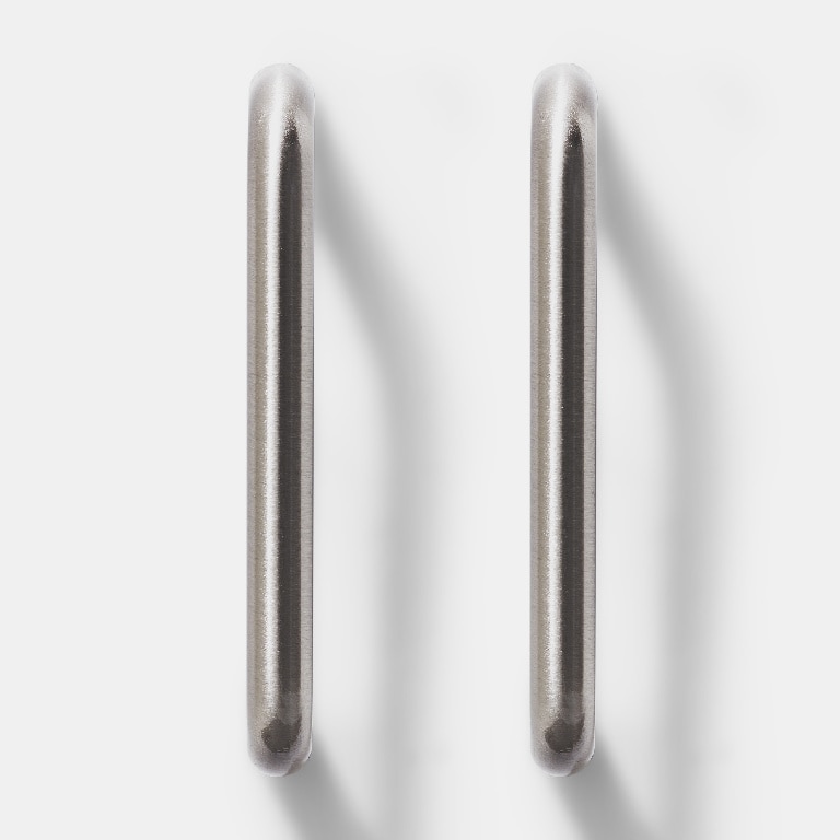 Set manere GOODHOME Gen, otel, 10.6 cm, argintiu, 2 bucati