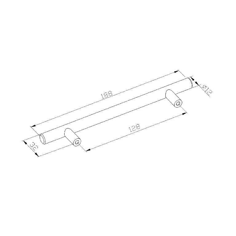 Set 2 manere tip bara pentru bucatarie GOODHOME Annatto,18.8 cm, otel, argintiu