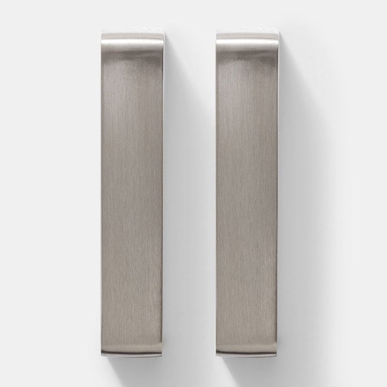 Set manere GOODHOME Gara, aliaj aluminiu, 13.6 cm, argintiu, 2 bucati