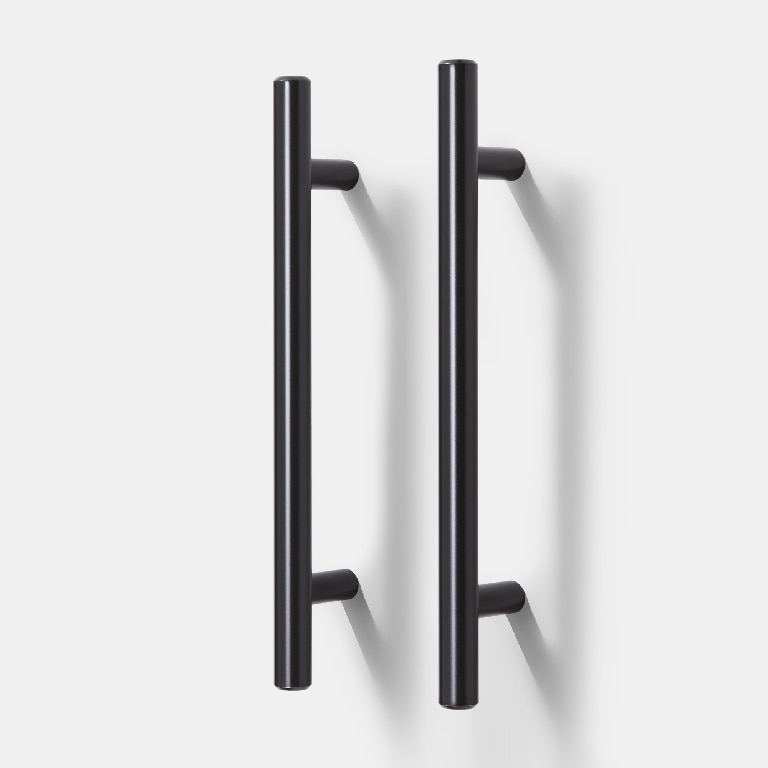 Set manere GOODHOME Annatto, otel, 18.8 cm, negru, 2 bucati