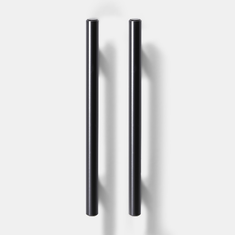 Set manere GOODHOME Annatto, otel, 18.8 cm, negru, 2 bucati