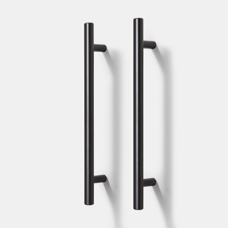 Set manere GOODHOME Annatto, otel, 22 cm, negru, 2 bucati