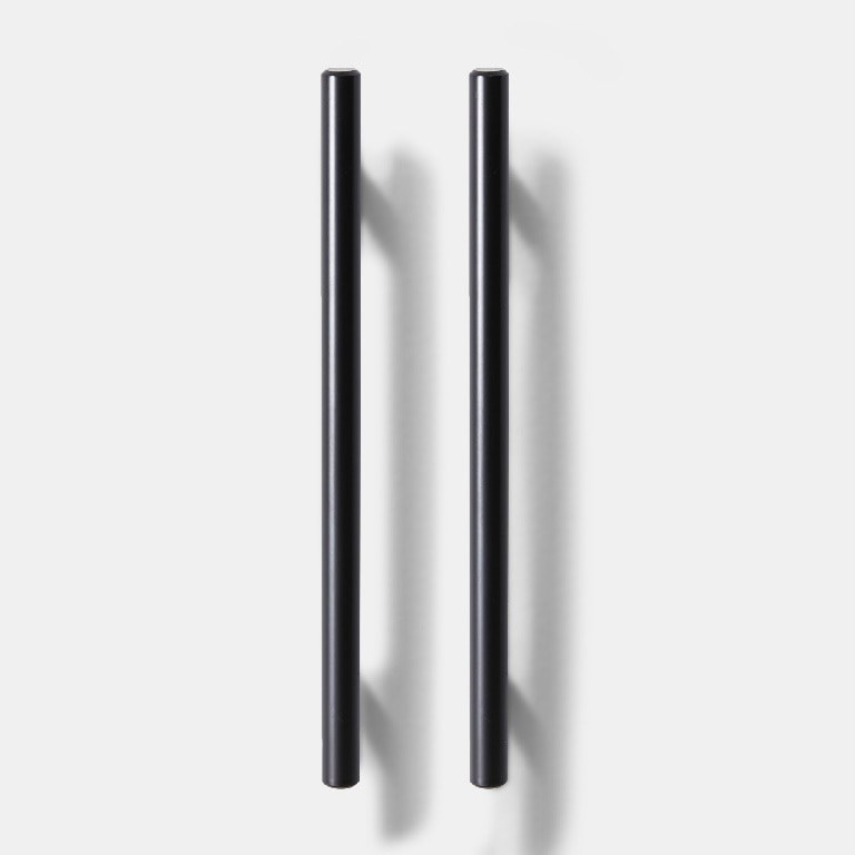 Set manere GOODHOME Annatto, otel, 22 cm, negru, 2 bucati