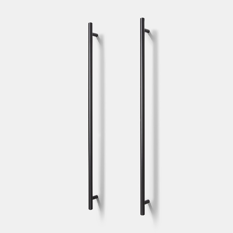 Set manere GOODHOME Annatto, otel, 51 cm, negru, 2 bucati