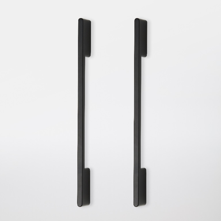 Set manere GOODHOME Cacao, aluminiu, 22 cm, negru, 2 bucati