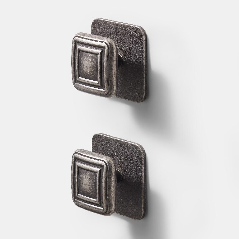 Set 2 manere tip buton pentru bucatarie GOODHOME Pindur, 4.5 cm, aliaj de zinc, argintiu