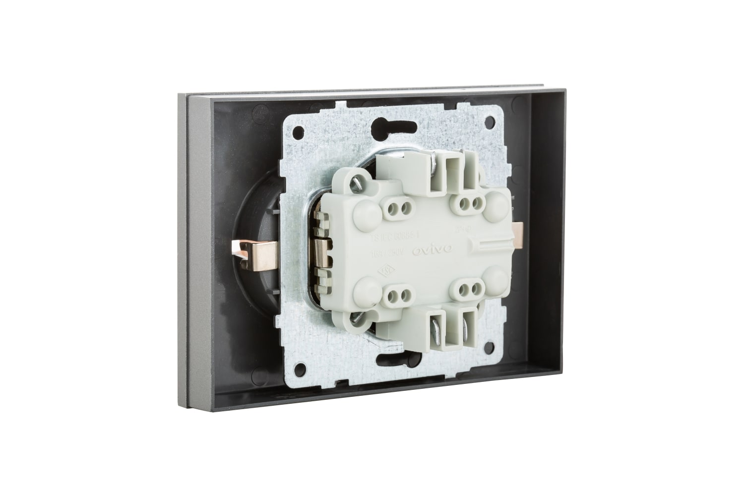 Priza Schuko dubla ST Grano Argintiu  Ovivo