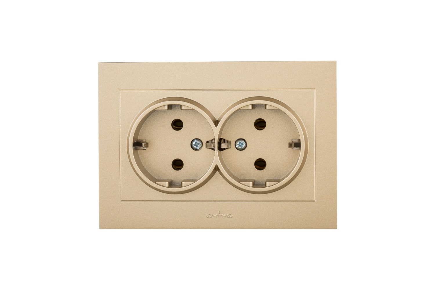 Priza Schuko dubla Ovivo Grano, IP20, 16A, ABS, bej  