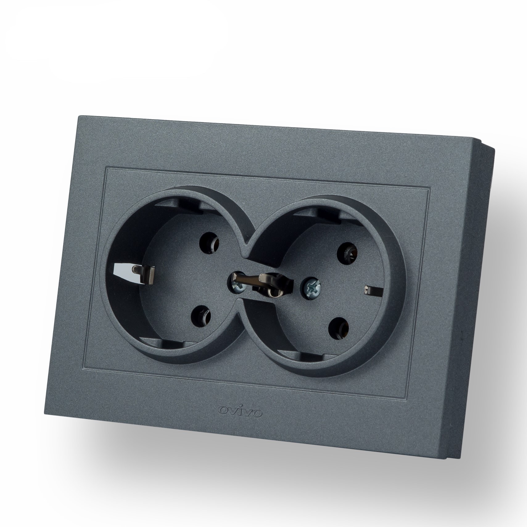 Priza Schuko dubla ST Grano Fumuriu  Ovivo
