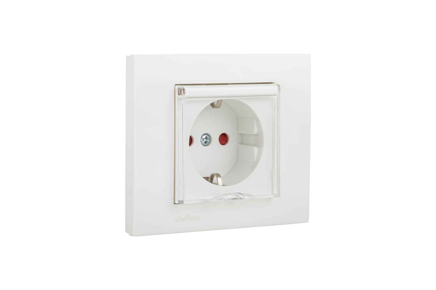 Priza Schuko protectie copii cu capac ST Grano, alba  Ovivo