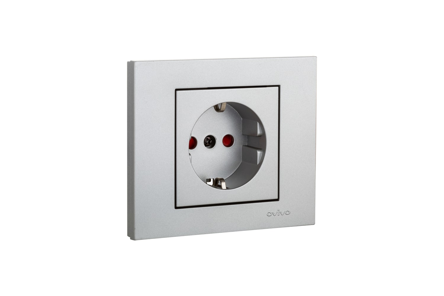 Priza Schuko Ovivo Grano, 16A, ABS, argintiu