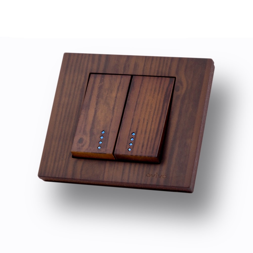 Comutator cu Led ST Grano Lemn Nuc  Ovivo