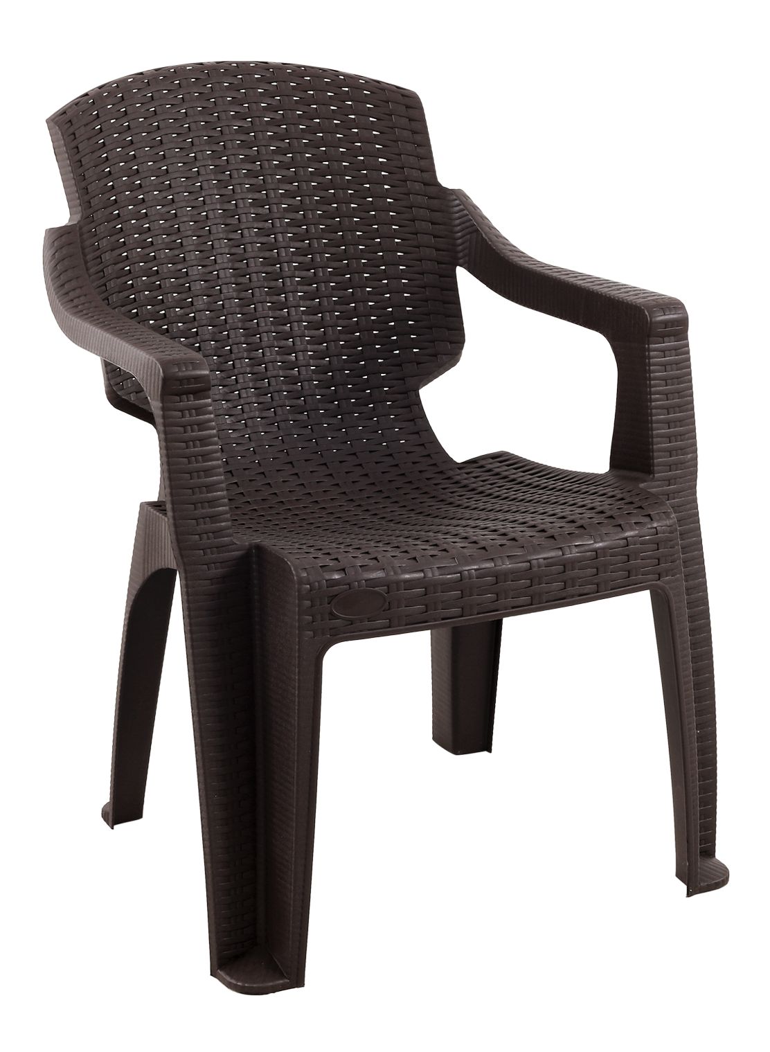 Scaun plastic, 55 x 62 x 84 cm, poliratan, maro