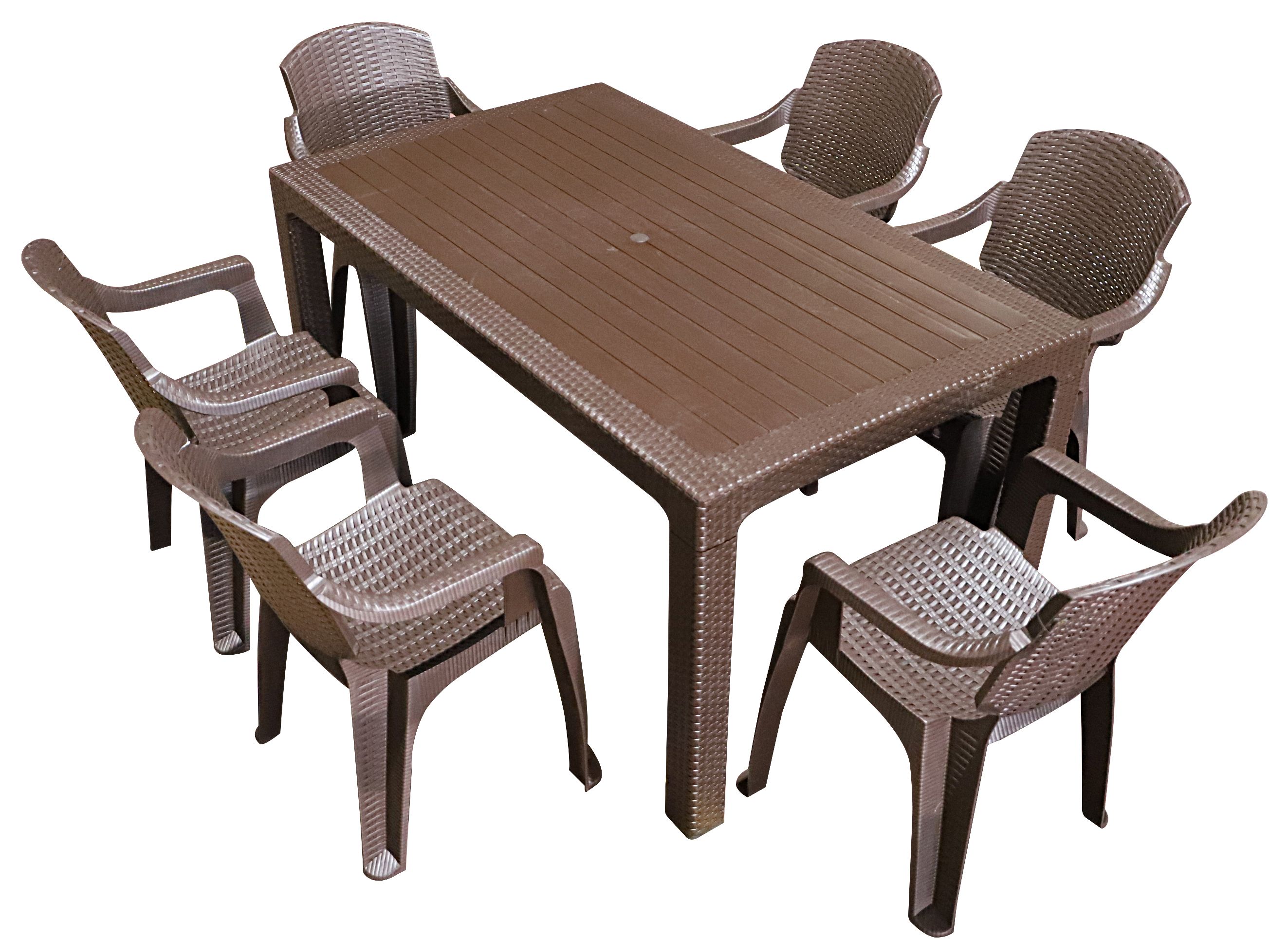 Scaun plastic, 55 x 62 x 84 cm, poliratan, maro