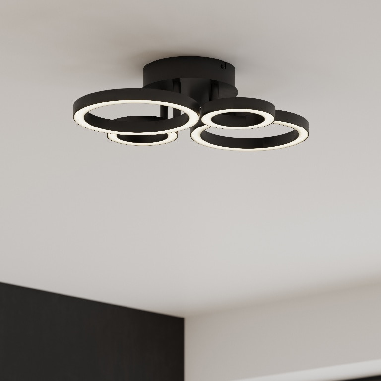 Plafoniera LED, negru, 4 spirale  GoodHome Taphao