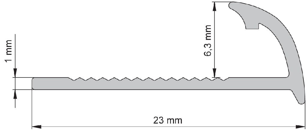 Profil PVC Exterior, Semirotund, 6mm