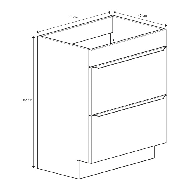Masca lavoar GoodHome Imandra, 60 x 45 x 82 cm, negru