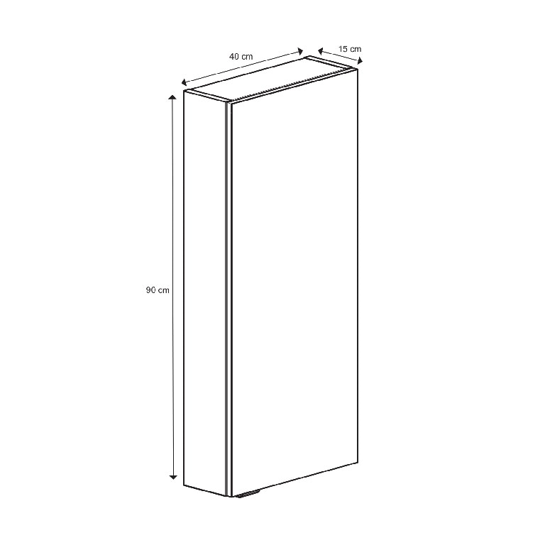 Dulap baie GoodHome Imandra, suspendat, 40 x 15 x 90 cm, nuc