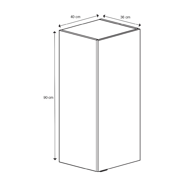 Dulap baie GoodHome Imandra, suspendat, 40 x 36 x 90 cm, albastru