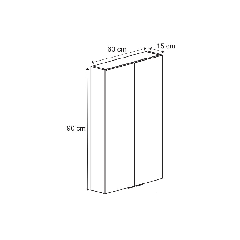 Dulap baie suspendat, efect nuc, 60 x 90 x 15 cm  GoodHome Imandra