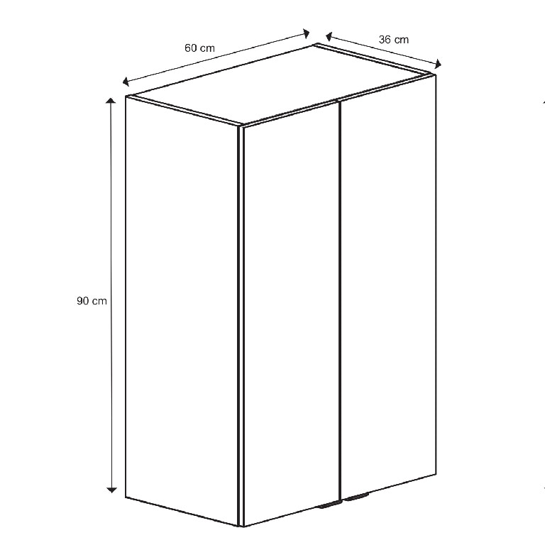 Dulap baie GoodHome Imandra, suspendat, 60 x 36 x 90 cm, albastru