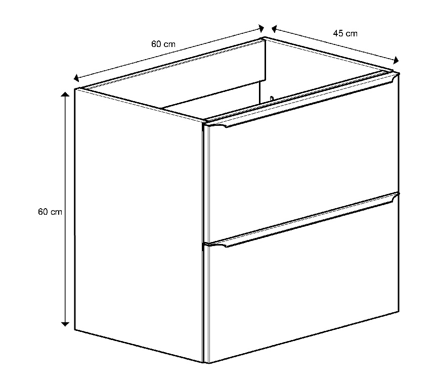 Masca lavoar GoodHome Imandra, suspendata, 60 x 45 x 60 cm, nuc