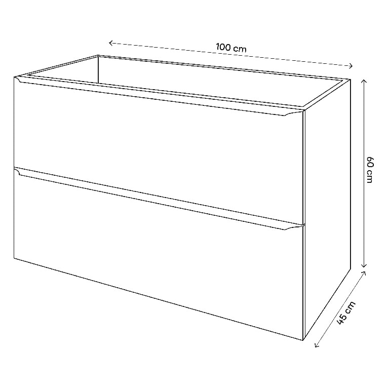 Baza pentru lavoar, suspendata, Albastru, 100 x 60 cm  GoodHome Imandra