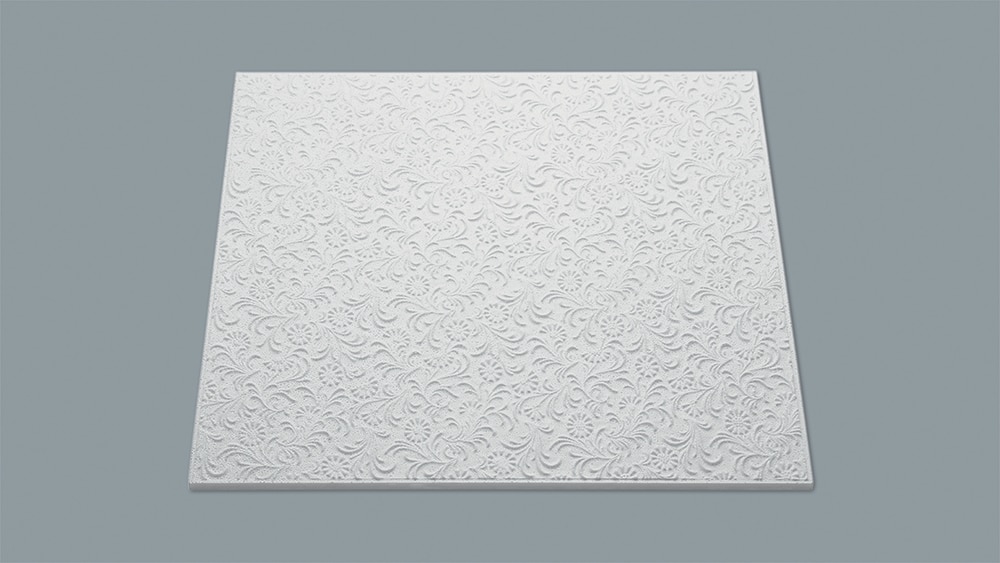 Plafon Decorativ Polistiren, T107, 50 x 50 cm, 10 mm, 2Mp/Pachet  Decoflair
