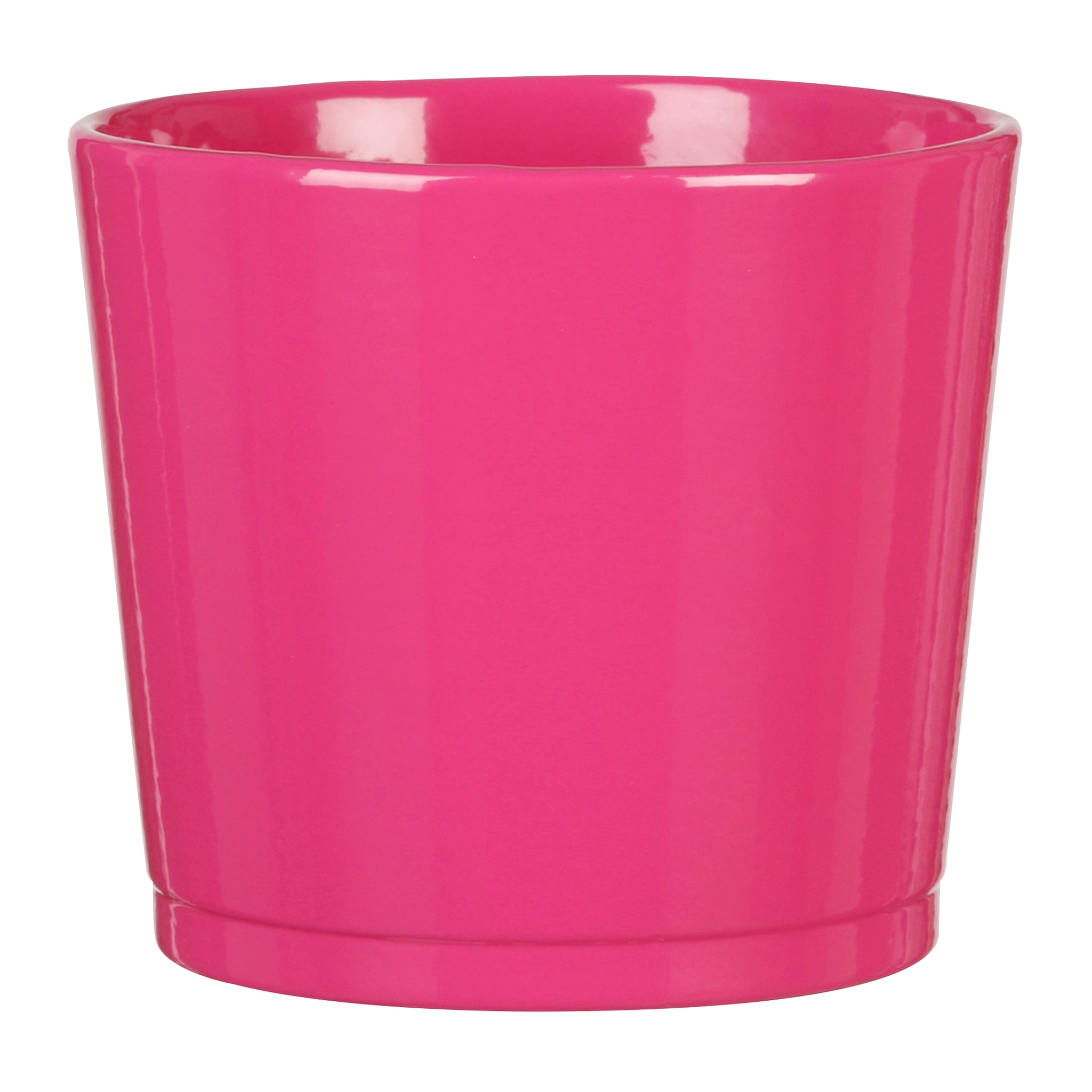 Ghiveci ceramic, rotund, roz, 11 cm  Glossy pink