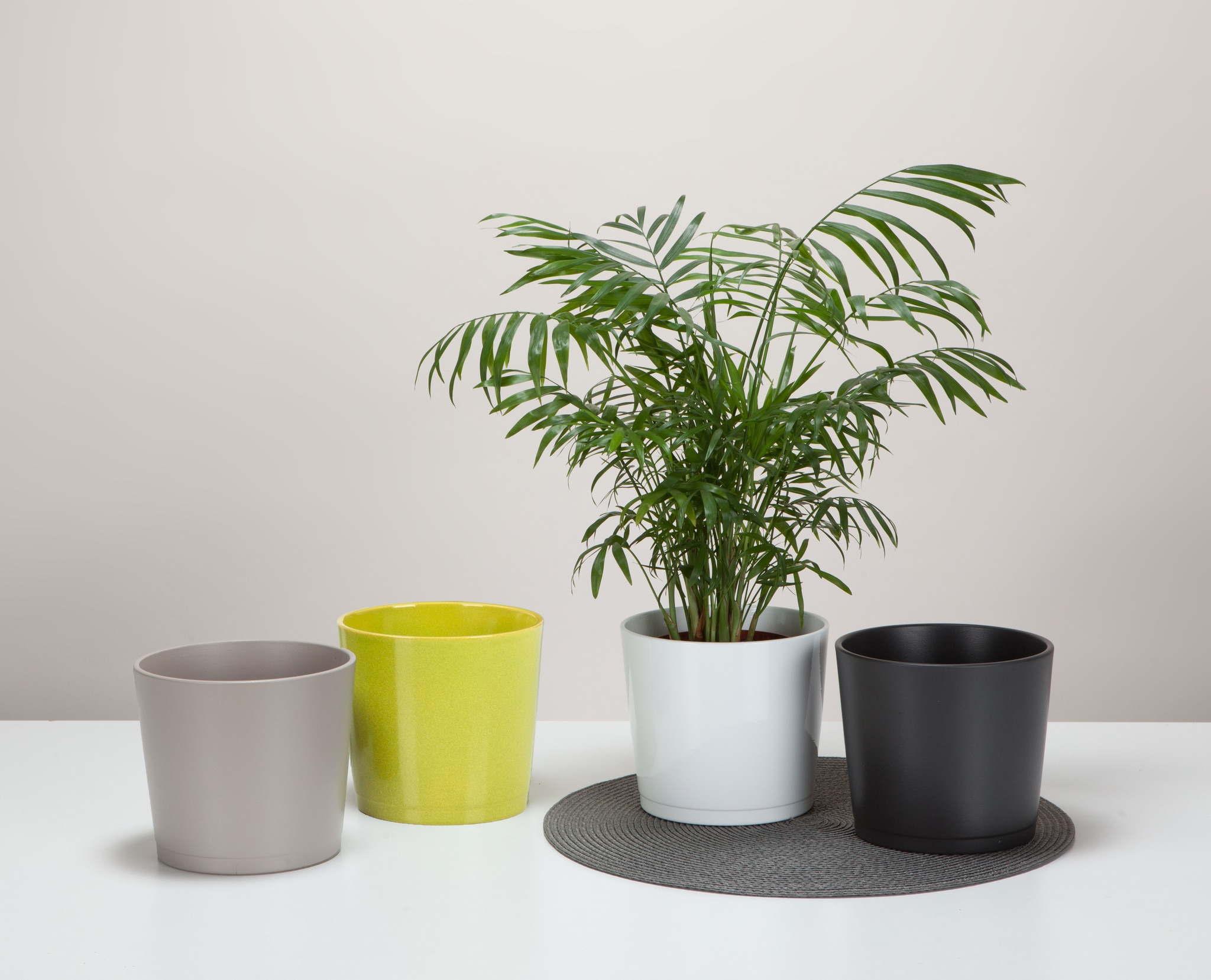 Ghiveci ceramic, rotund, 22 cm • Taupe