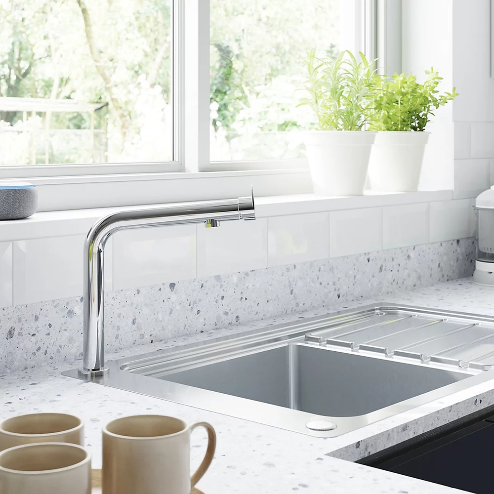 Baterie bucatarie GOODHOME Cascabel, alama, crom