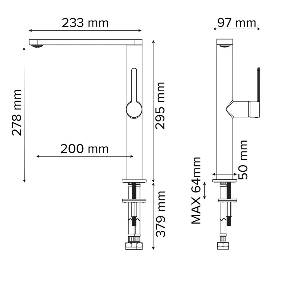 Baterie bucatarie GOODHOME Havarti, alama, crom