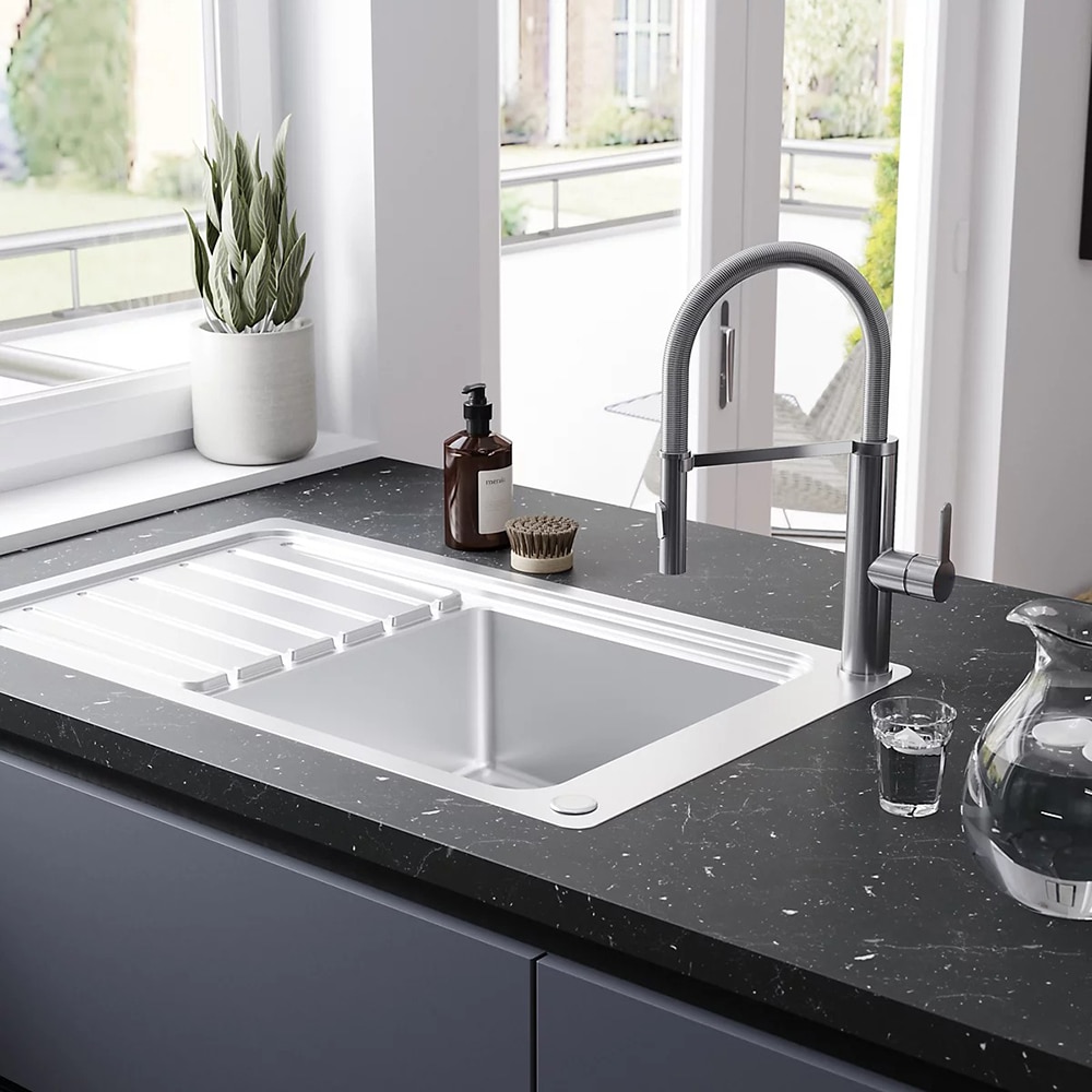 Baterie bucatarie GOODHOME Saffron, alama, inox