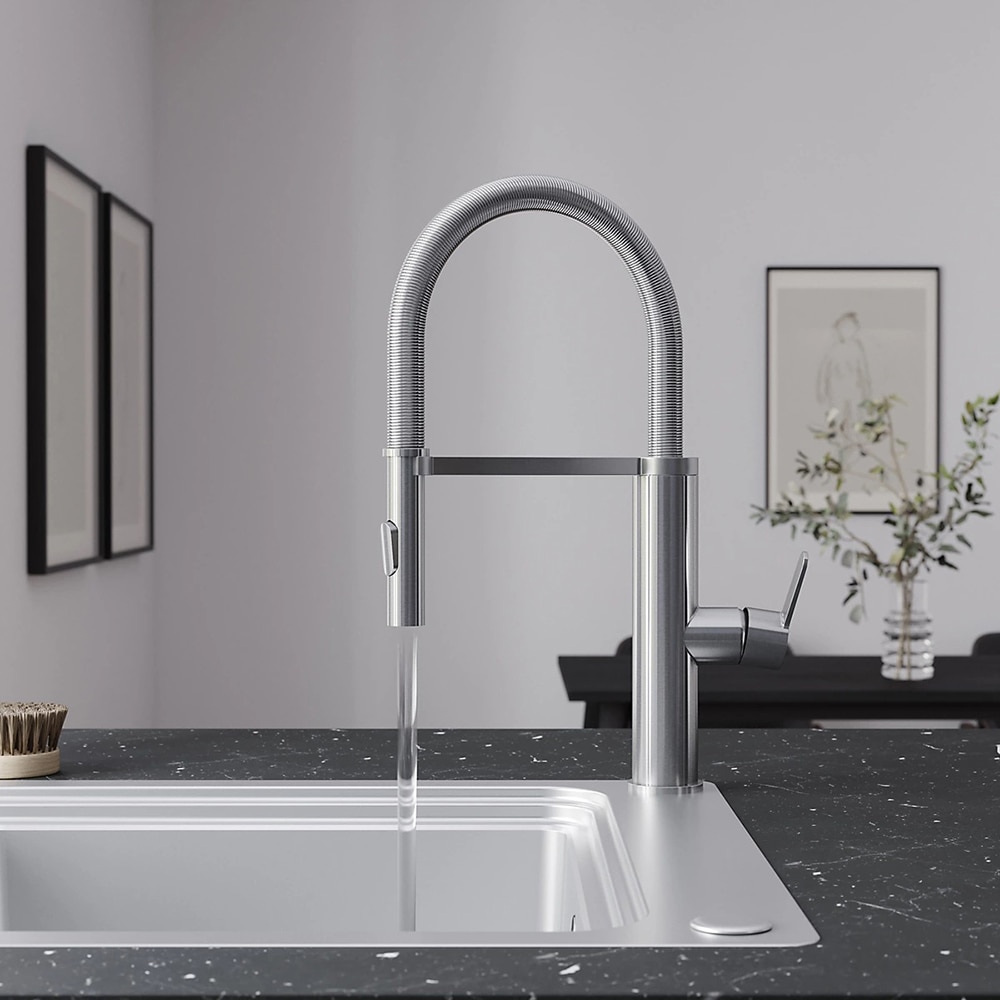 Baterie bucatarie GOODHOME Saffron, alama, inox