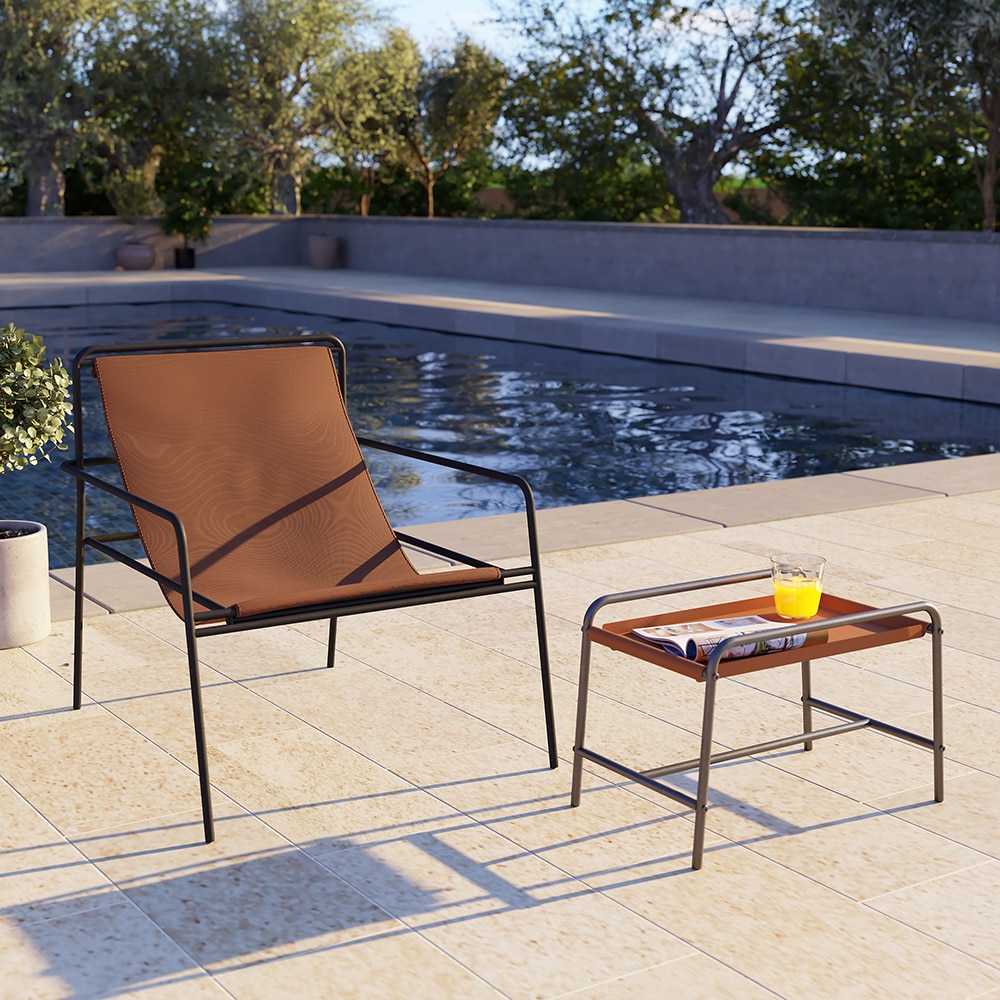 Masa terasa GOODHOME Petalii, otel, 56.6 x 35 x 37.5 cm, maro