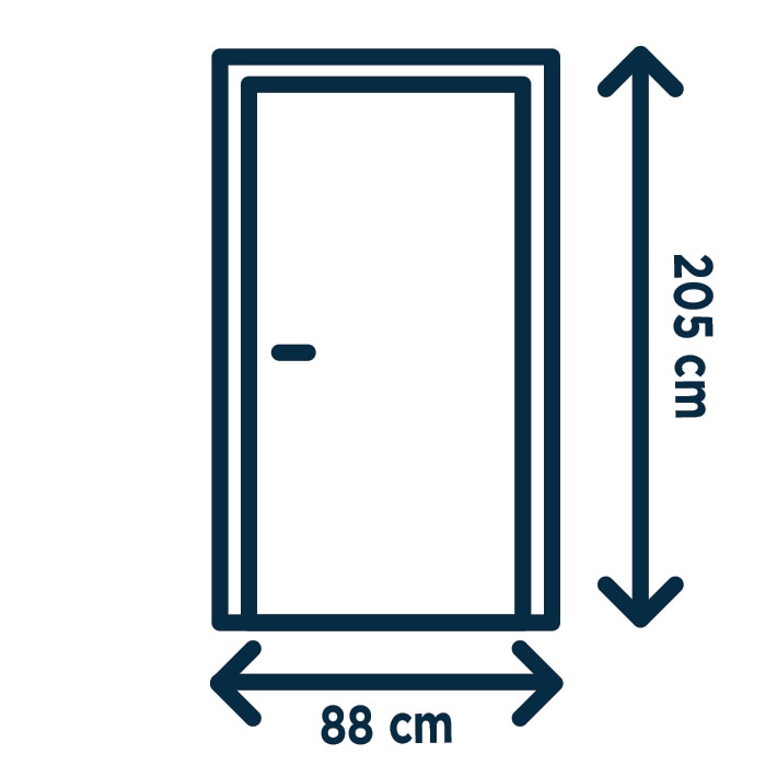 Usa de exterior pentru casa, PVC nuc, cu geam, dreapta, 205 x 88 cm • Fortia Kilifi