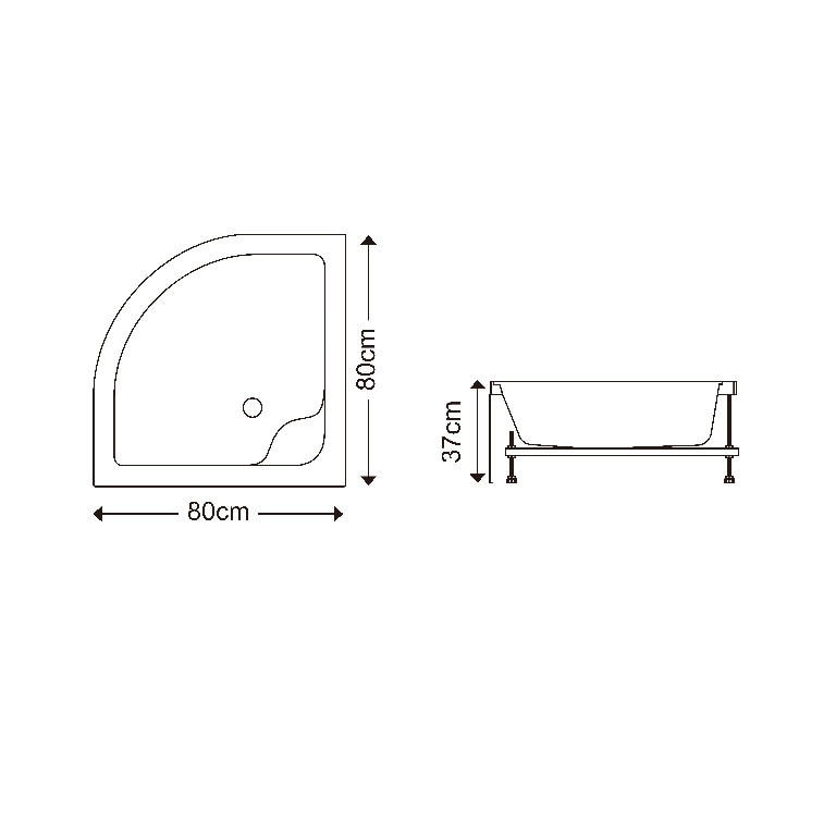 Cabina dus simpla, inalta, patrata, 80 x 80 cm 