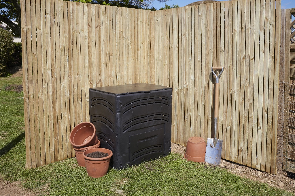 Compostor de gradina, 350 L, negru, 80 x 80 x 60 cm  Verve