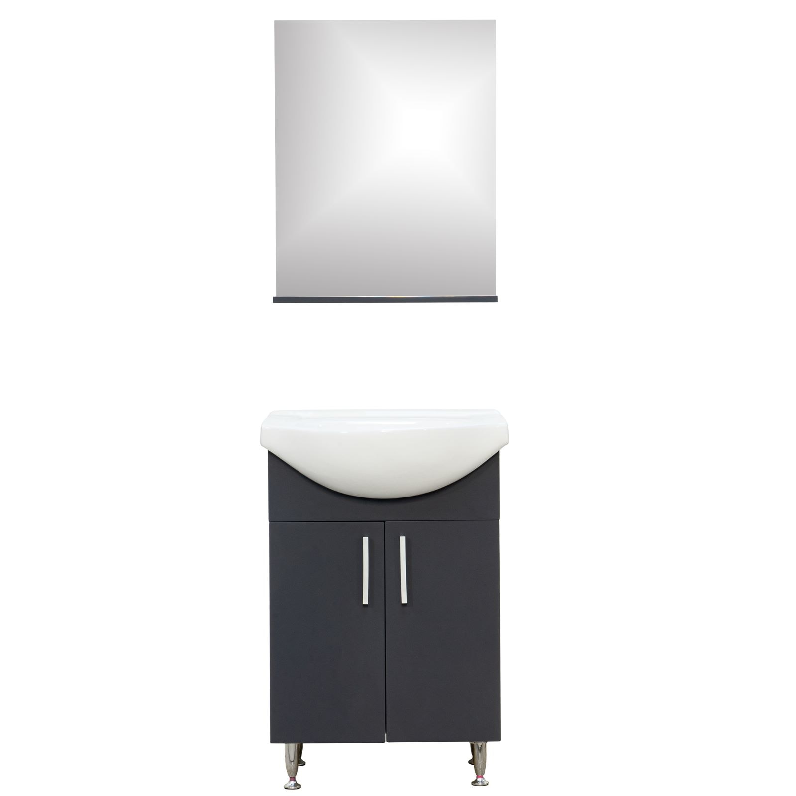 Set mobilier baie, PAL, 55 cm, gri  Bella