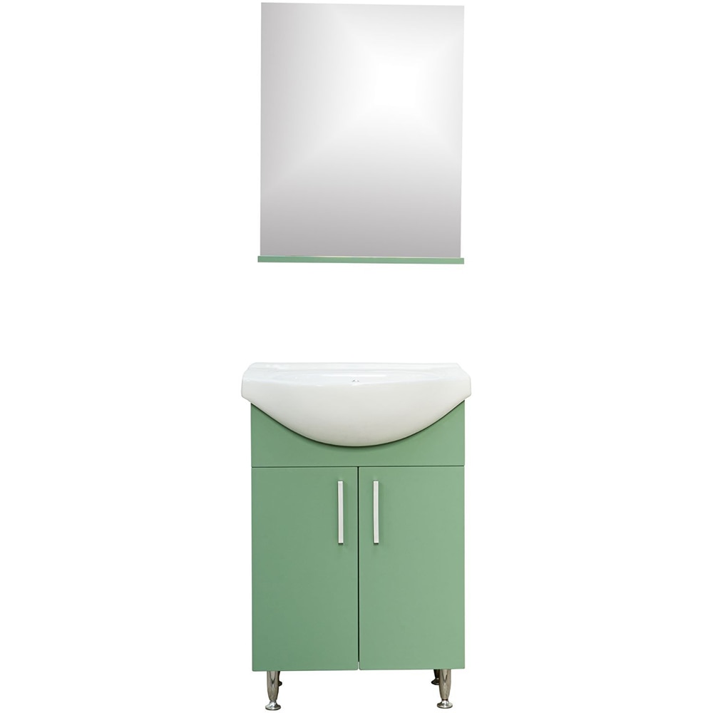 Set mobilier baie SANITOP Bella, cu oglinda, 55 cm, MDF, verde