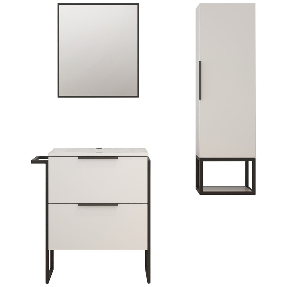 Oglinda baie SANITOP Prime, 60 x 60 cm, negru