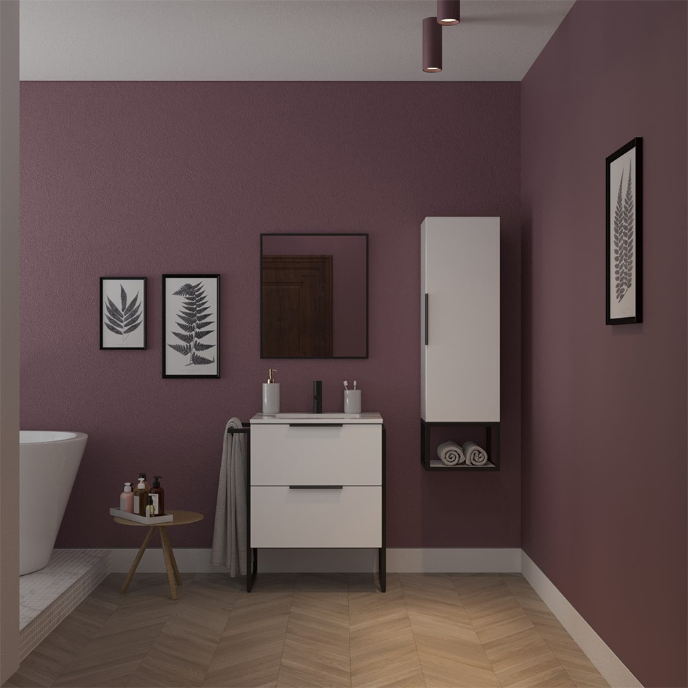 Oglinda baie SANITOP Prime, 60 x 60 cm, negru