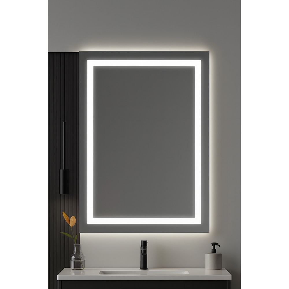 Oglinda baie WOODART, iluminare LED, 60 x 70 cm