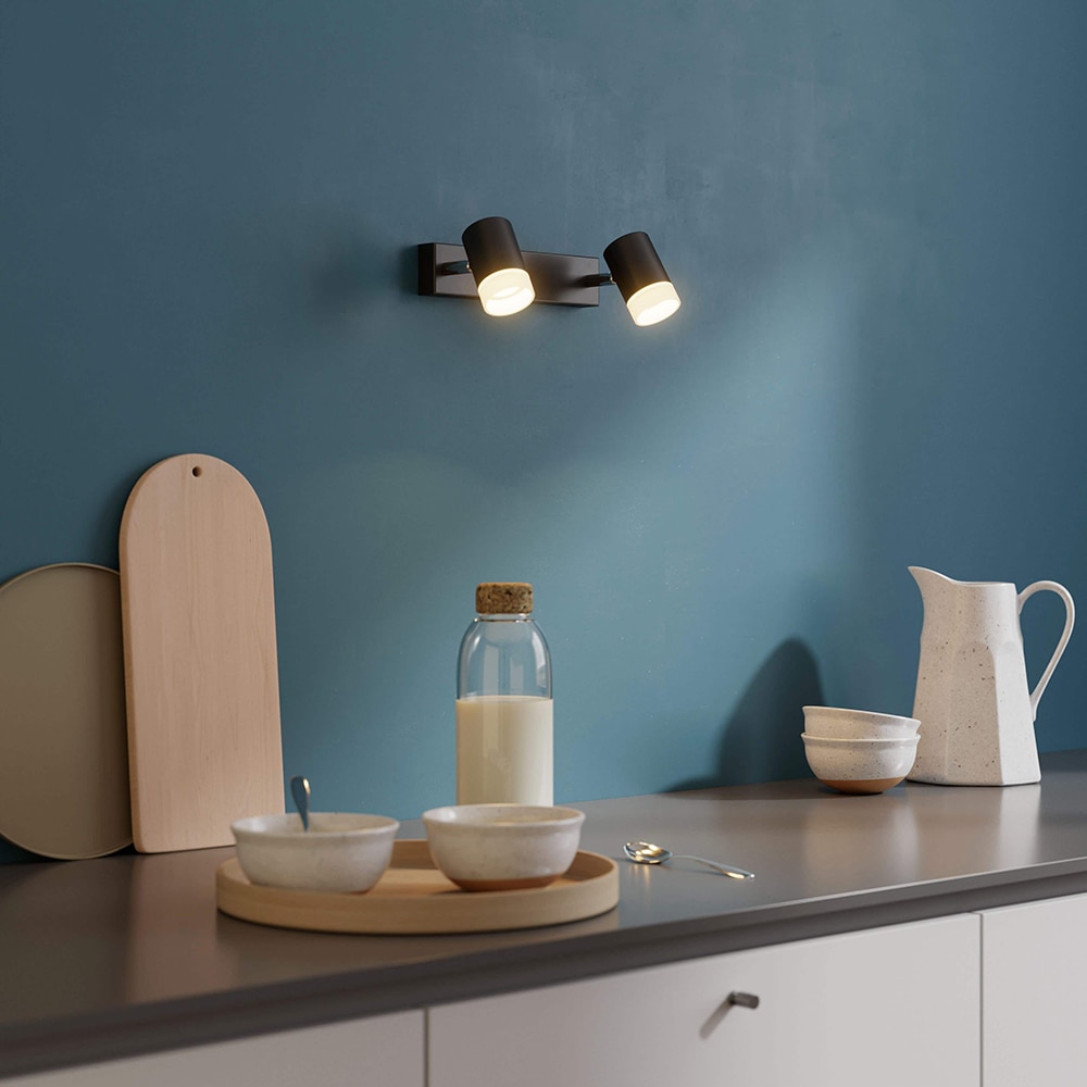 Spot dublu LED GOODHOME Maupin, 7W, 350lm, IP20, negru